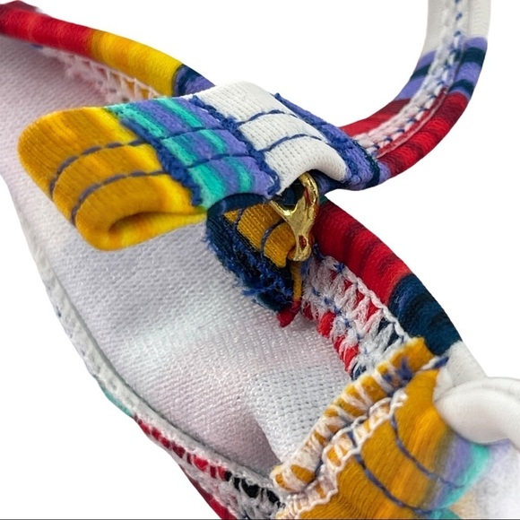 Design Lab Colorful Striped Two Piece Bikini Sz S - Picture 9 of 12